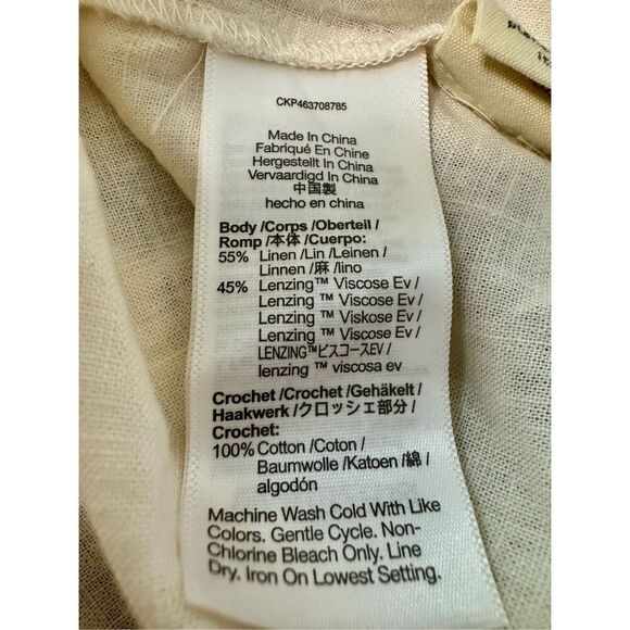 NWT Madewell‎ Linen Blend Pintuck Cream Peasant Top Size 2X *Sold Out Online* - Picture 6 of 9